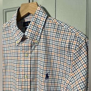 Ralph Lauren Men’s Slim Fit 100% Cotton Stretch Casual Button Down in Plaid